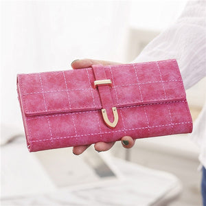 Pink Leather Long Wallet